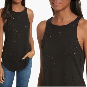TWENTY MONTREAL Nordstrom Women’s Waverly Perforated Black Tank Top Size Small